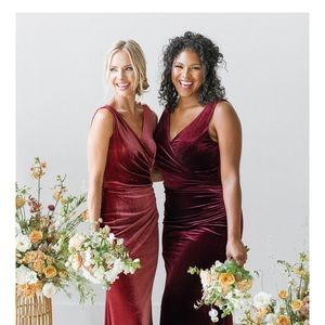 Dawson Velvet Bridesmaid Dress in Champagne